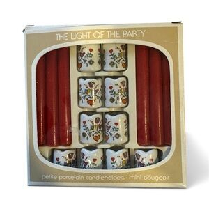 Vintage Set “The Light of the Party” Petite Porcelain Candleholders (NOS)